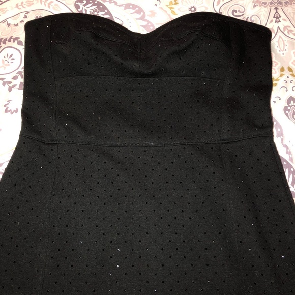 DKNY Black Strapless Cocktail Party Club Dance Mini Dress, Crystal Detail Size 8 - Picture 13 of 16